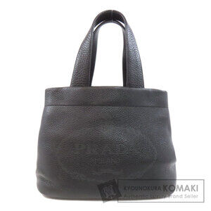Prada Punching Logo Tote Bag Calfskin Leather